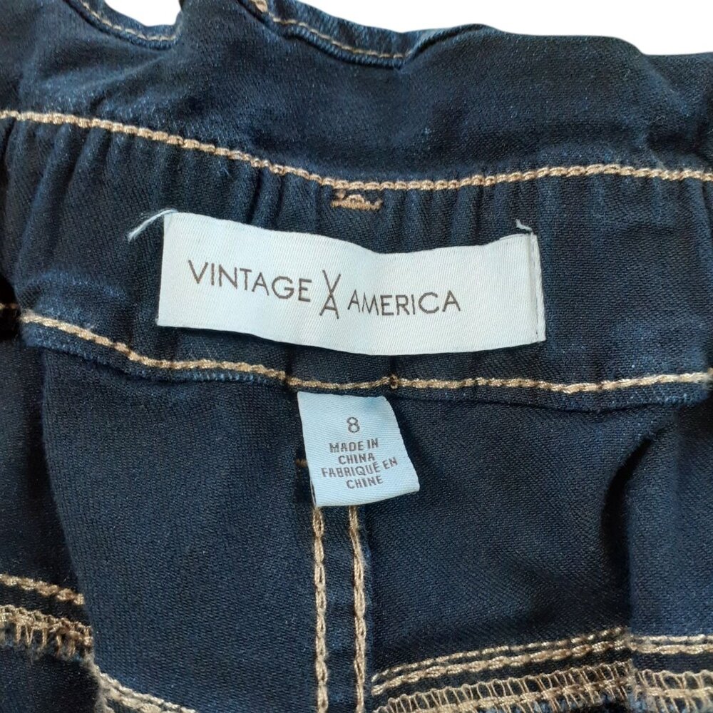 Vintage America Paperbag Waist Ankle Jeans Womens Size 8 Regular Denim Blue - Picture 9 of 10